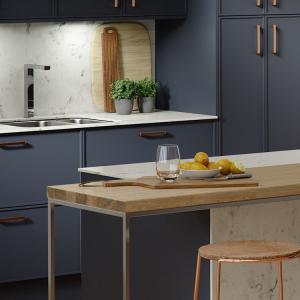 Quality Metal Laminate Glossy Stone Kitchen Cabinets wholesale