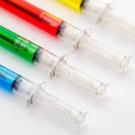 Creative Syringe Style Ballpoint Pen Colorful Oil Filling Plastic Ball Pen