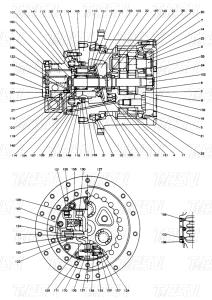 Quality Bolt-on 2441U829F1 SK120-3 Excavator Travel Drive Catalog Motor Compatible With Different Excavator Brands And Models wholesale