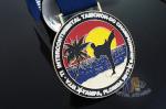 Taekwondo Round Custom Race Medals Sandblast Effect With Gold Plating