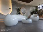 Custom Logo Resin Table Sets Garden Fiberglass Table Bench Furniture