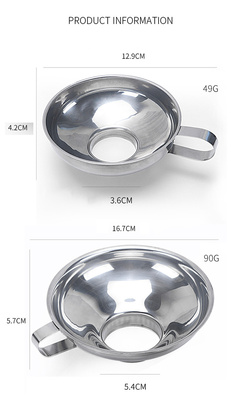 Stainless Steel Household Kitchen Tools Thickened Oil Spill Wine Funnel