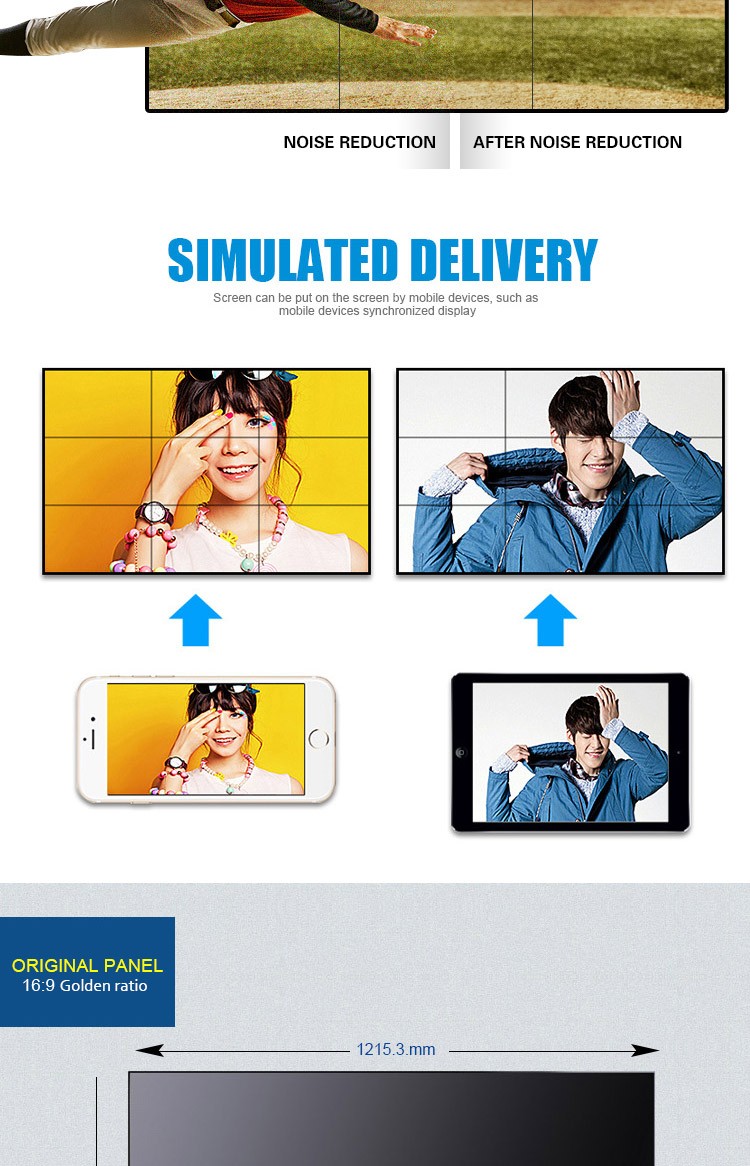 Ultra Narrow Zero Bezel LCD Video Wall Indoor Wall Mount Full Screen Lcd Monitors