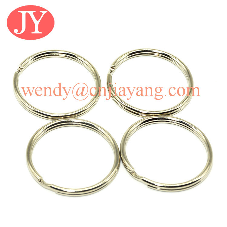 Jiayang Silver metal ripple key chain key ring with chain