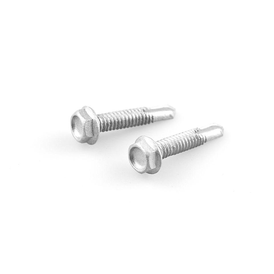 Din7504k Indented Head Self Drilling Screw With Hex Flange Head Ruspert Coating For Window