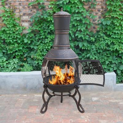 Charcoal And Wood Cast Iron Garden Chimney Antique Cast Iron Fireplace Corrosion