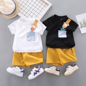 Quality Cotton Summer Children'S Clothing Two Piece Boys Polyester Deer Print Shirt wholesale