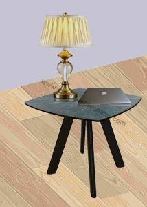 Quality Tempered Glass Coffee Stylish Corner Table , Glossy Ceramic Topped Lamp End Table wholesale