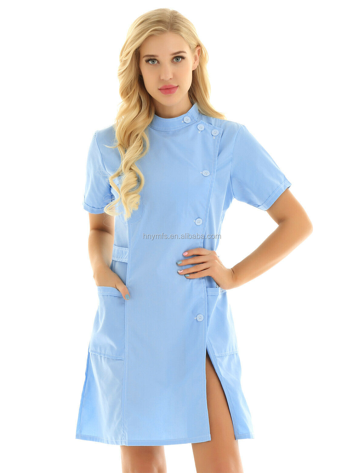 Woven Fabric Hospital Staff Uniforms OEM Service Scrubs Set