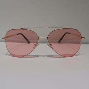 Quality Pilot Anti Reflective Sunglasses Pink , Unisex Round Double Bridge Sunglasses wholesale
