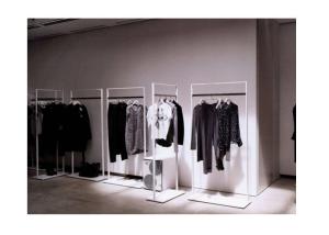 Quality Elegant Clothes Shop Fittings Iron Powder Coated , White Complete Shop Fittings For Retail Store wholesale
