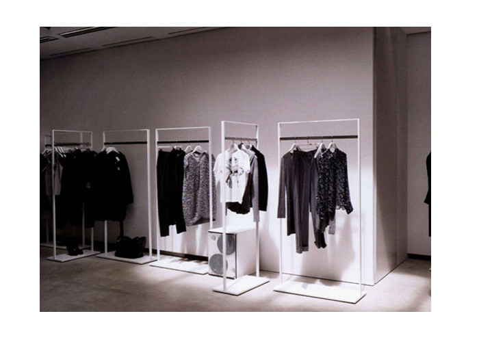 Elegant Clothes Shop Fittings Iron Powder Coated , White Complete Shop Fittings For Retail Store