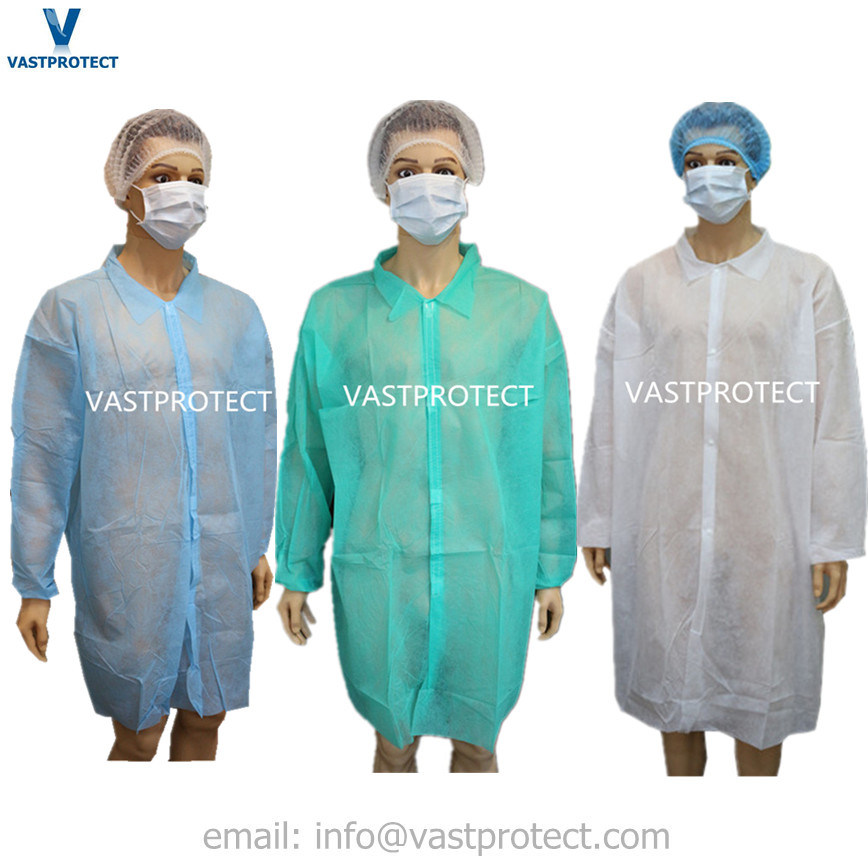 Anti-Splash Waterproof Durable Disposable Nonwoven Workwear Visitor Clothes Lab Coat