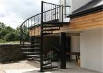 Carbon Steel Wrought Iron Spiral Staircase Modern Style Center Post Outdoor