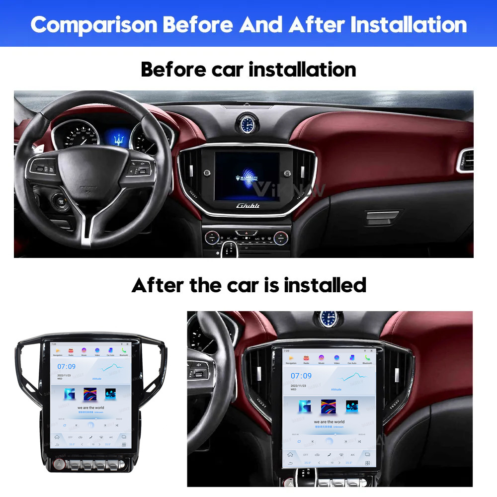 12.1 Inch 8 Core Stereo For 2013-2019 Maserati Ghibli GPS Navigation Multimedia Player LCD screen Wireless Carplay BT 4G