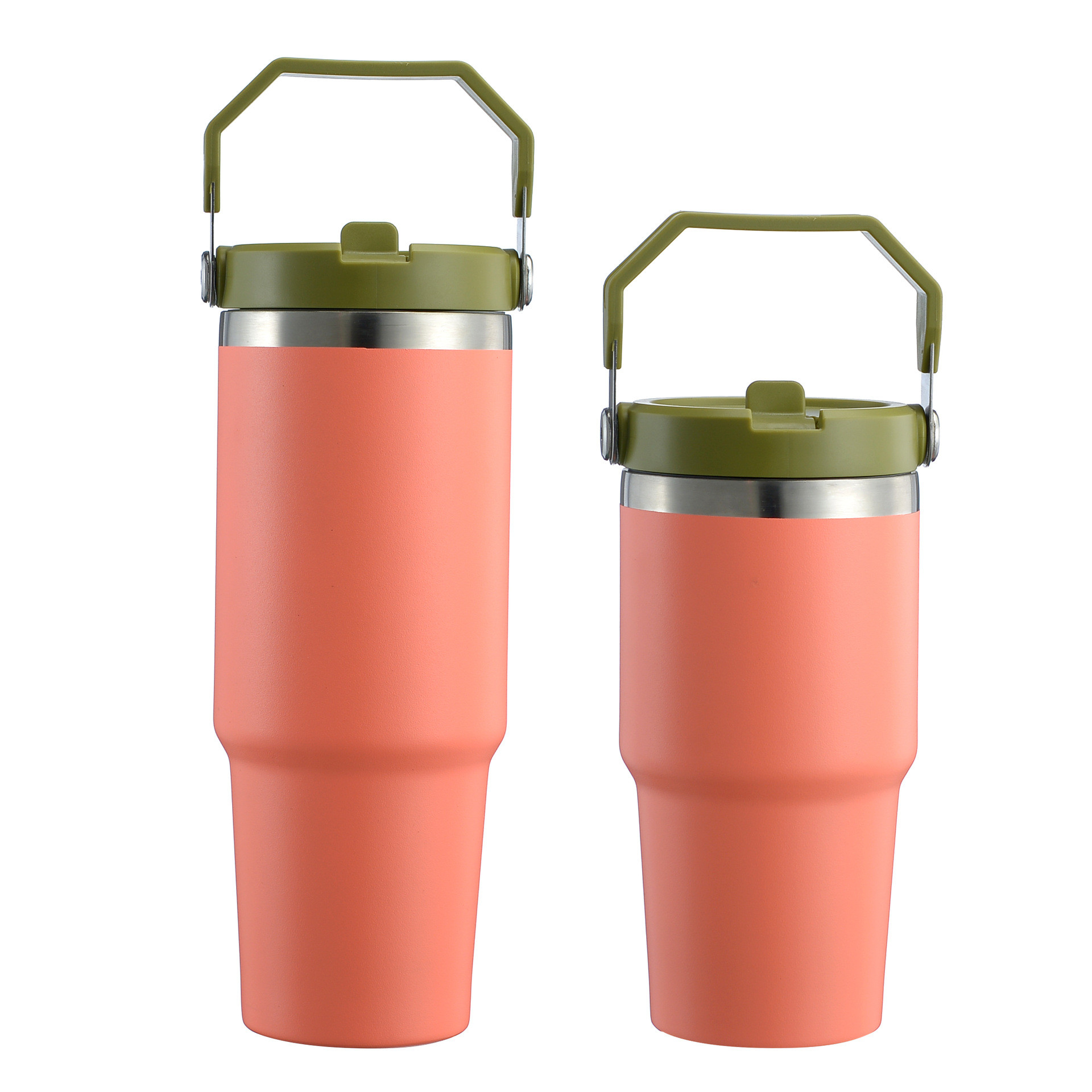 Double Wall Stainless Steel Insulated Travel Vacuum Tumbler Mug With Handle