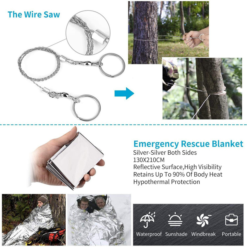 Outdoor Camping Survival Gear Tool Sos First Aid Kit Emergency Survival Kit