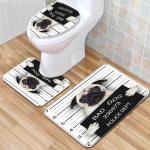Creative Cute Cat Toilet Mat Set Personalized Dog Toilet Tank Cover Set