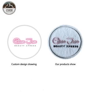 Quality Custom Logo Iron On Embroidered Patches Circle Shape Fashion For Handbag / Clothing wholesale