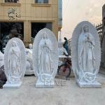 Marble Virgin Mary Statue Stone Carvings Virgen De Guadalupe Sculpture Catholic