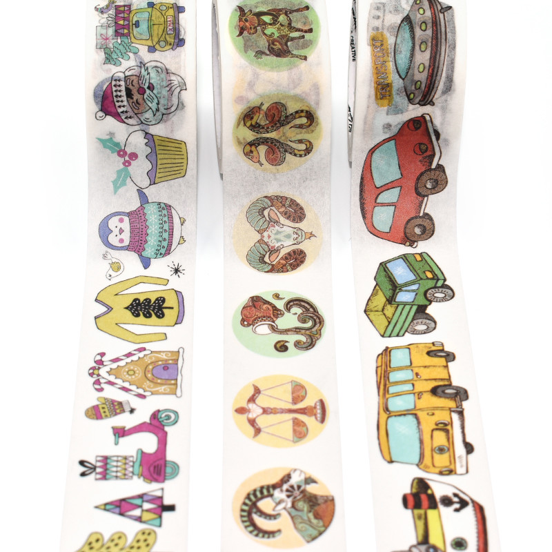 Colorful Wholesale Custom Printed Washi Tape Holder Cute Animal Design Adhesive Tape