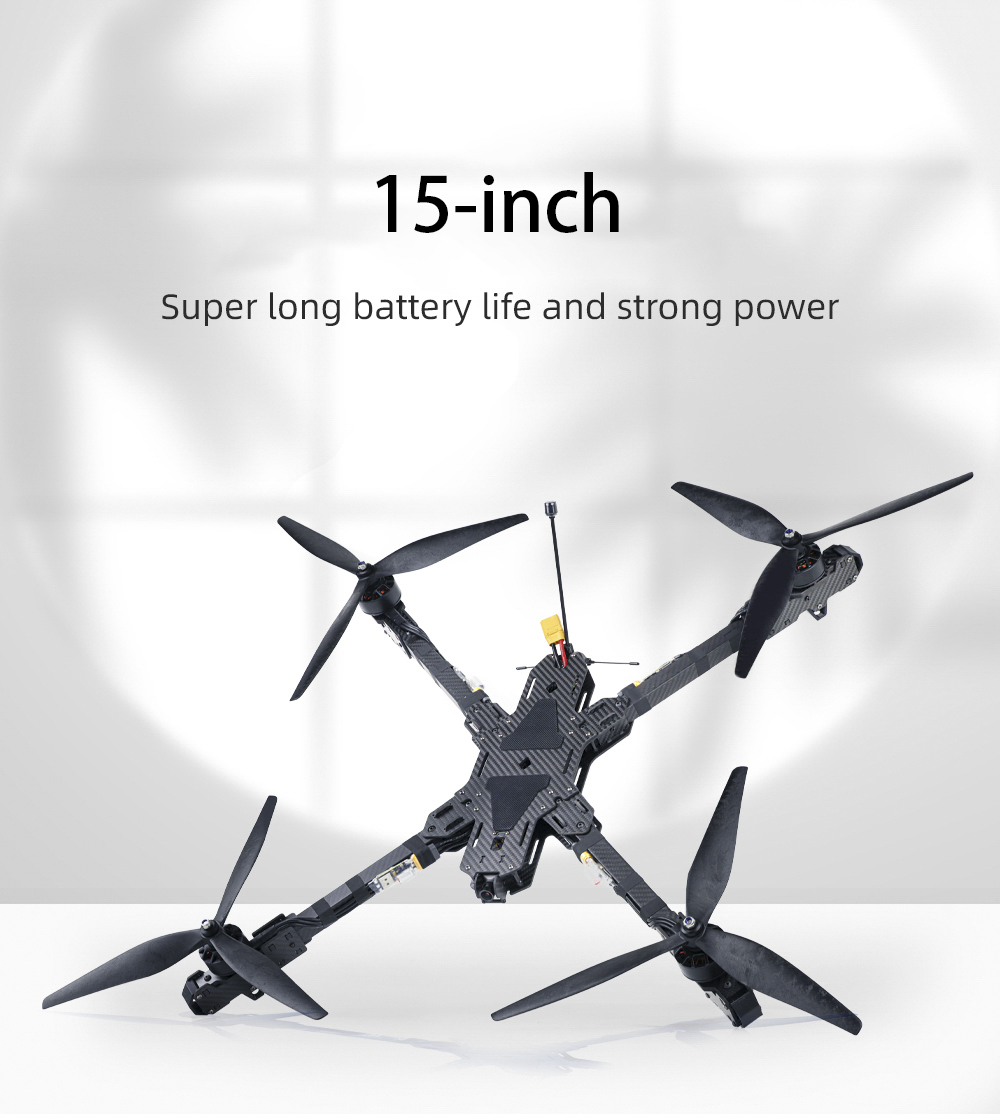 Long Distance 15inch Carbon Fiber Freestyle FPV Racing Drone Kit 1.6W 2W 3W