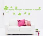 English Sentences With Green Leaves Wall Flower Stickers A0154