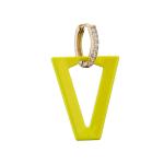Gold Plated 18k Diamond Hoop Earrings Colorful Spray Paint V Shape Pendant AAA