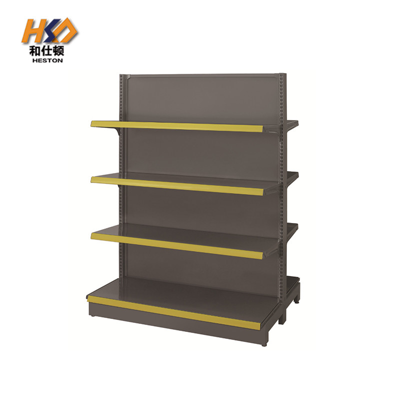 Q235 Steel Supermarket Gondola Shelves Double Side