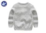 Daisy Flower Embroidery Girls Gray Cardigan Sweater , Girls Open Front Cardigan