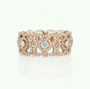 Quality Diamond Ring 18K Yellow Gold Lotus Design Ring with VVS Diamonds J1FK02Z00W wholesale