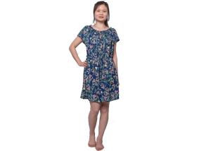Quality Short Sleeve Floral Maxi 100 Polyester Maxi Dress With Smocked Around Shoulder wholesale