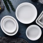 Oval Striated White Disposable Bowl Savall Disposable Microwave Bowls