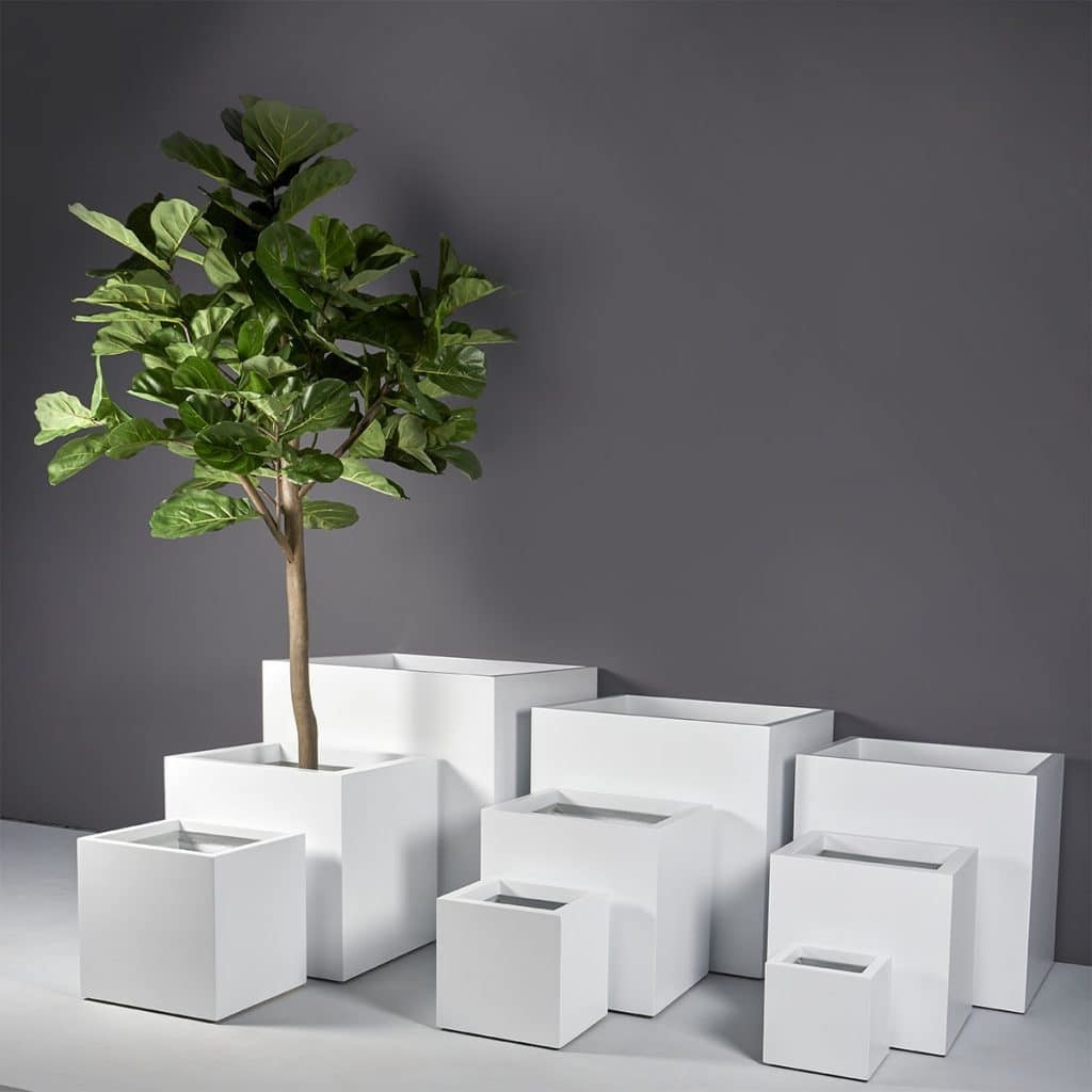 Large Stock Fiberglass Plant Pot Fiberglass Flower Planters Matte Glossy Finished