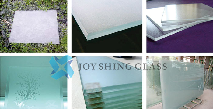 Frosted Acid Etched Glass Panels , Anti Glare Window Glass Size Customized