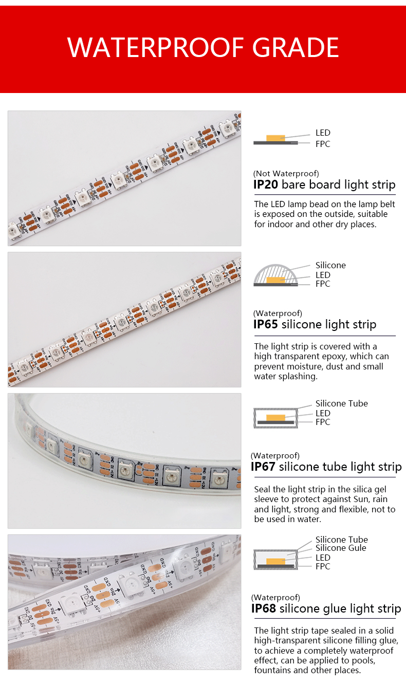 12v Wifi Controlled Flexible SMD 5050 2835 RGB LED Strip Light for Holiday Lighting