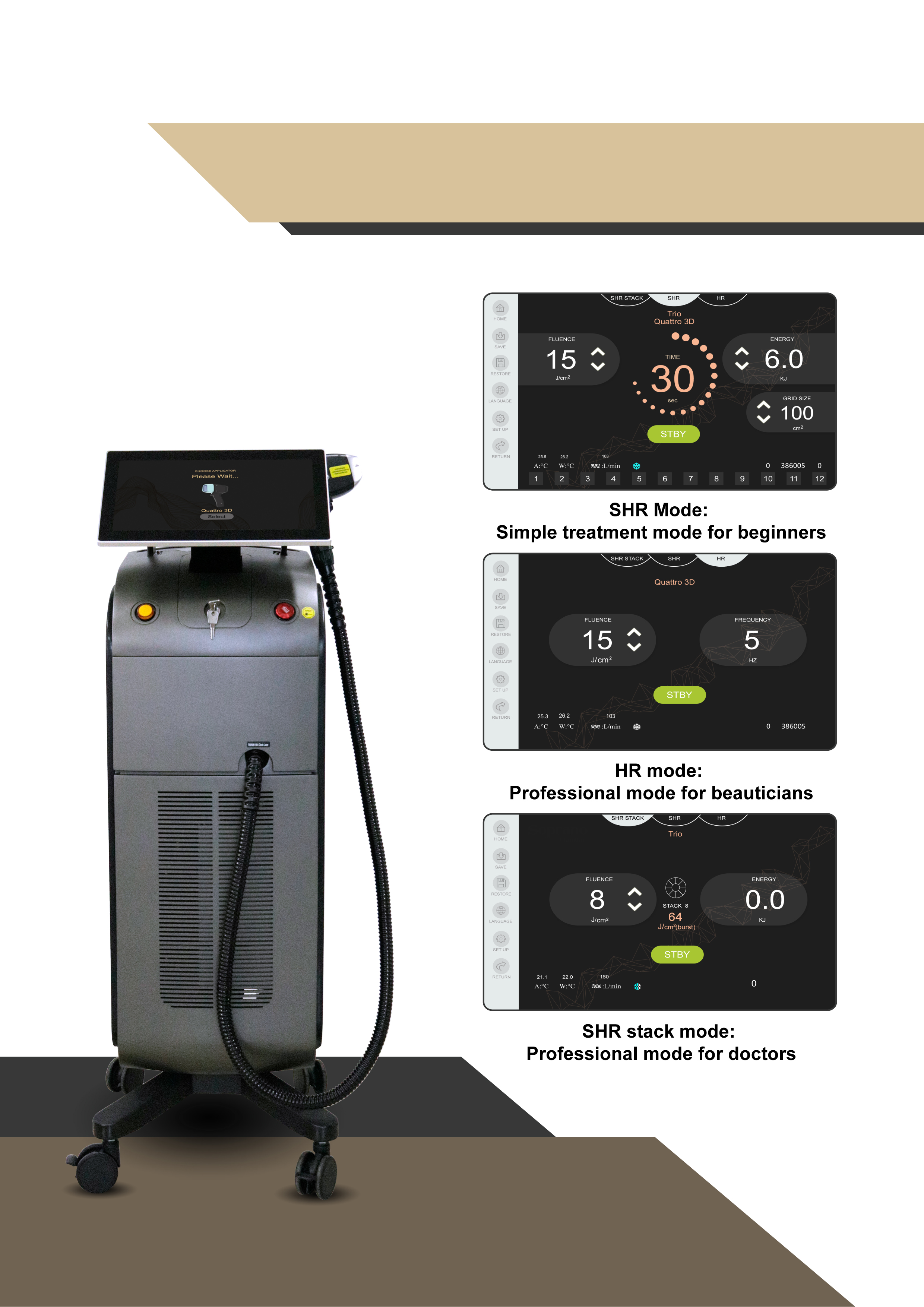 808nm Diode Laser Hair Removal Machine with AC110V/ 220V 10% 50HZ/ 60HZ Power Supply
