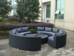 half-round wicker sofa set