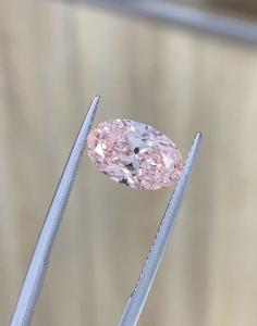 Quality Man Made Lab Cultivated Diamonds Oval Fancy Intense Pink VS1 Diamond wholesale