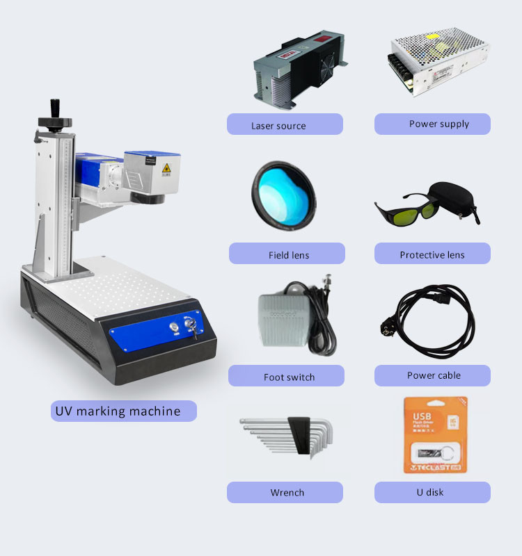 3W 5W UV Laser Machine Glass Laser Marking Machine With Air Cooling Method
