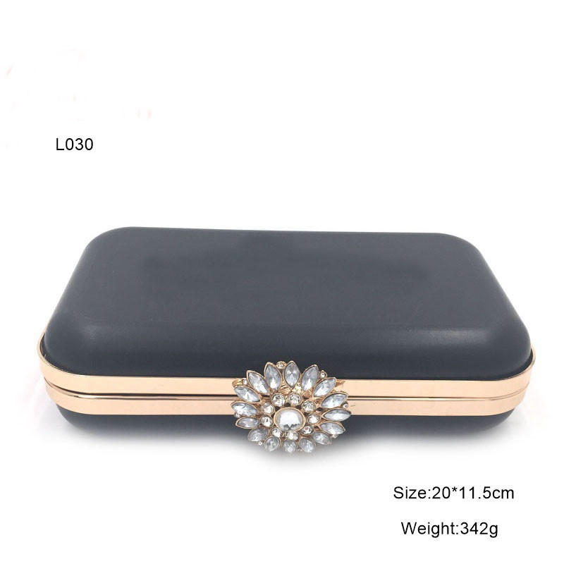 Rectangle shape gold flower lock metal purse frame plastic box for purse