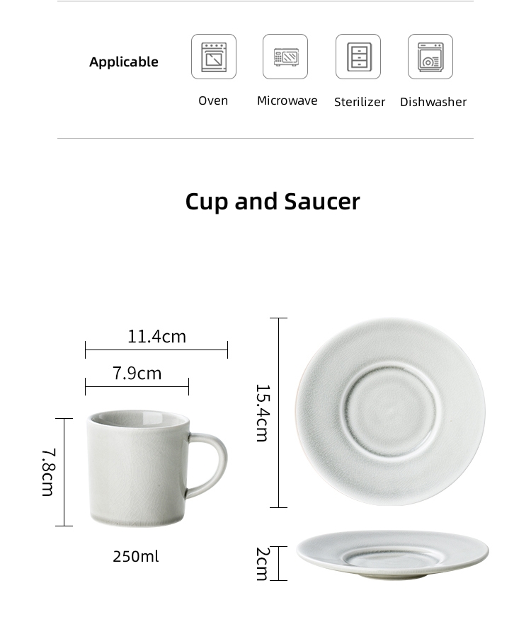 Custom Logo Printed Ceramic Coffee Mug Eco Friendly 2024 Mugs With Retro Crack Pattern