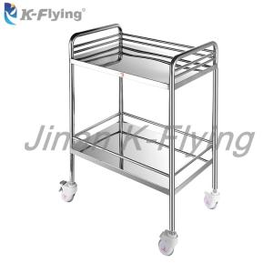 Quality 2 Layers Stainless Steel Movable Hospital Instrument Medical Trolley Cart wholesale