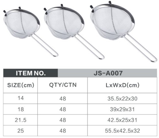 Kitchen uses conical premium stainless steel fine mesh food sieve strainer with handle