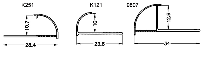 aluminium round corner tile trim