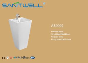 Quality Modern Standing Ceramic Pedestal Basin Bathroom Hand Washing Sink wholesale