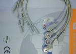 5 Leads Snap ECG Monitor Cable Leadwires , Compatible Din Style ECG Truck Cable