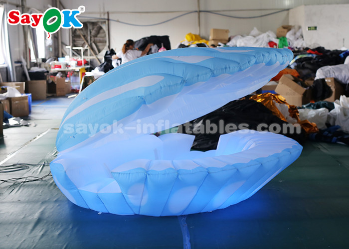 Giant 4mH Colorful Lighting Inflatable Led Shell For Wedding Decoration