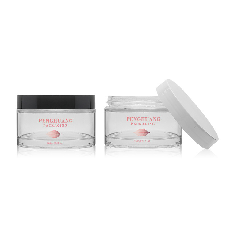 Luxury Cosmetic Cream Glass Jars With Matte Pink Cap 200g Lip Body Exfoliating Scrub Container