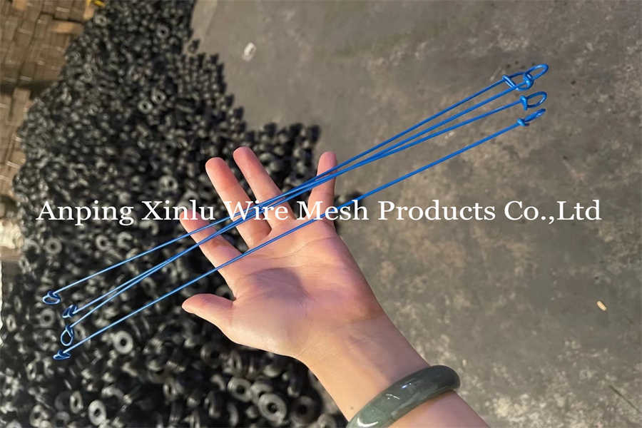 Blue Building Double Loop Tie Wire PVC Coated Q195 BWG16 With 160mm Long